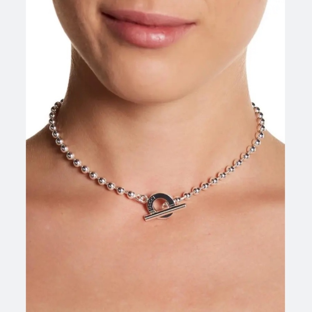 Sterling silver boule necklace